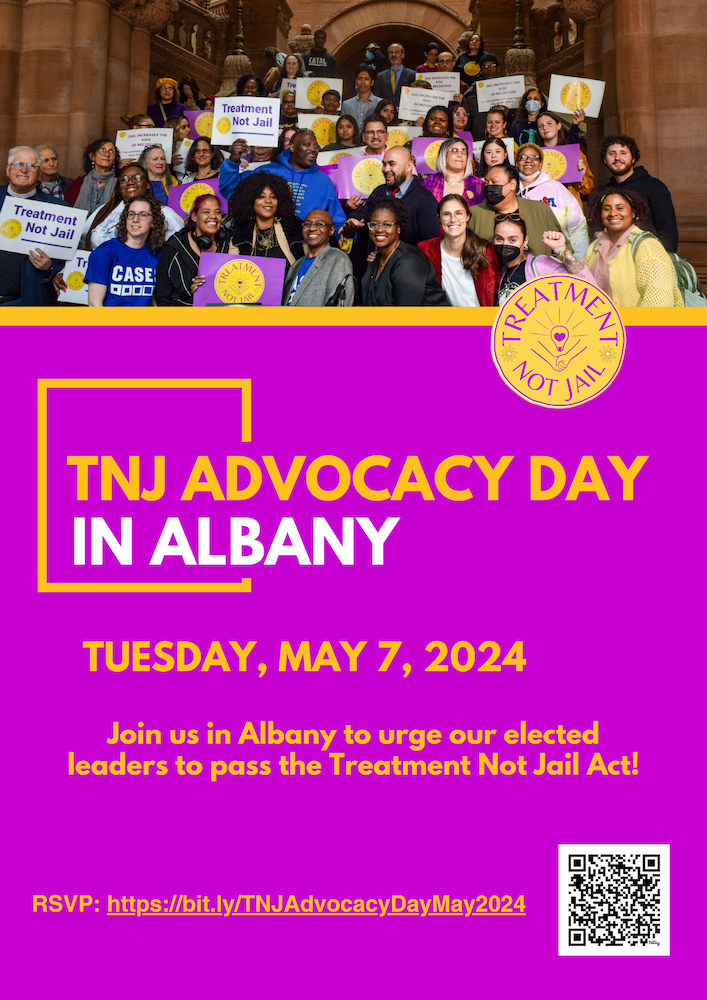 Treatment Not Jails advocacy day May 7 Flyer